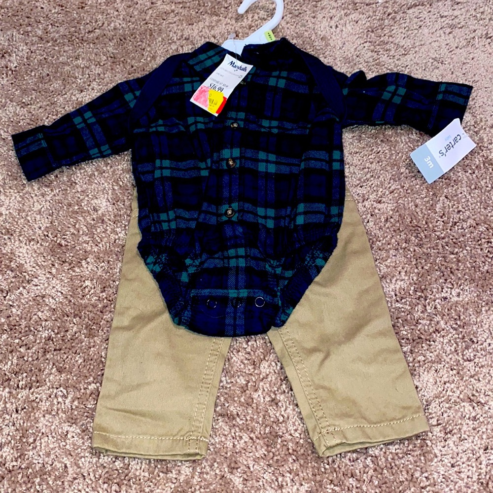 3months old Shirt ,pens and suspenders .